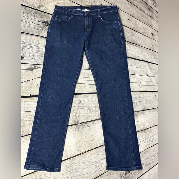 Dark Blue Straight Leg Women's Jeans - Picture 2 of 6